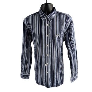 Faconnable Club XXL Mens Striped Button Down Long Sleeve Dress Shirt‎
